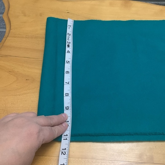 Lady Cashmink by V. Fraas Teal soft winter scarf Made in Germany VGUC 52" x 11" - Picture 6 of 6